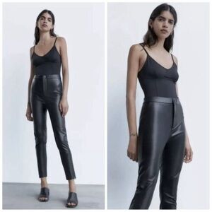 Zara faux leather ankle pants